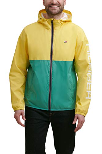 Tommy Hilfiger Herren Lightweight Active Water Resistant Hooded Rain Jacket Regenjacke, Pastellgelb/Grüner Farbblock, L Tommy Hilfiger Herren Lightweight Active Water Resistant Hooded Rain Jacket Regenjacke, Pastellgelb/Grüner Farbblock, L von Tommy Hilfiger