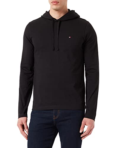 Tommy Hilfiger Herren Leichter Hoodie Kapuzenpullover, Black, S von Tommy Hilfiger