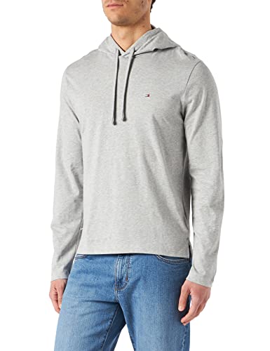 Tommy Hilfiger Herren Leichter Hoodie Kapuzenpullover, Light Grey Heather, S von Tommy Hilfiger