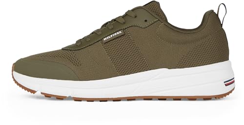 Tommy Hilfiger Herren Runner Sneaker Lightweight Modern Knit Schuhe, Grün (Army Green), 44 von Tommy Hilfiger