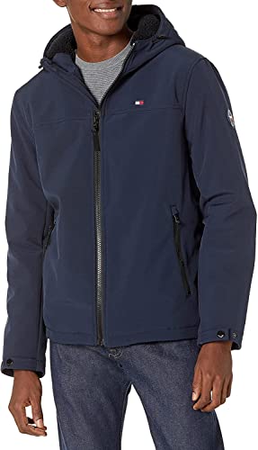 Tommy Hilfiger Herren Soft Shell Water Resistant Hooded Jacket Übergangsjacke, Nachthimmel (Night Sky), M von Tommy Hilfiger