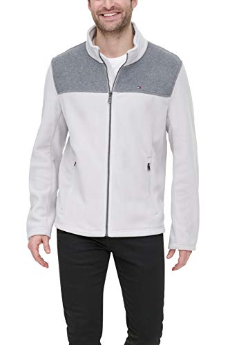 Tommy Hilfiger Herren Lightweight Polar Fleece Jacket Fleecejacke, Hellgrau/EIS, L von Tommy Hilfiger
