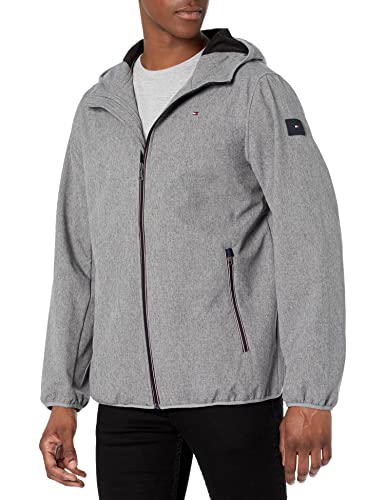 Tommy Hilfiger Herren Lightweight Water-Resistant Performance Soft Shell Jacket (Regular and Big & Tall(Übergangsjacke, Meliert, Grau, 2X von Tommy Hilfiger