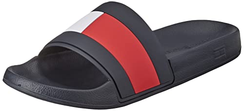 Tommy Hilfiger Herren Badeschuhe Rubber TH Flag Pool Slide Badelatschen, Blau (Desert Sky), 41 EU von Tommy Hilfiger