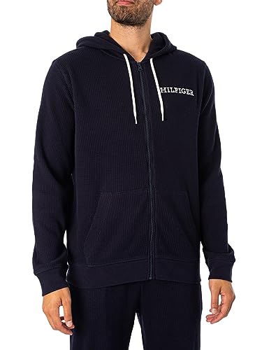 Tommy Hilfiger Herren Lounge Zip Hoodie, Blau, XXL von Tommy Hilfiger