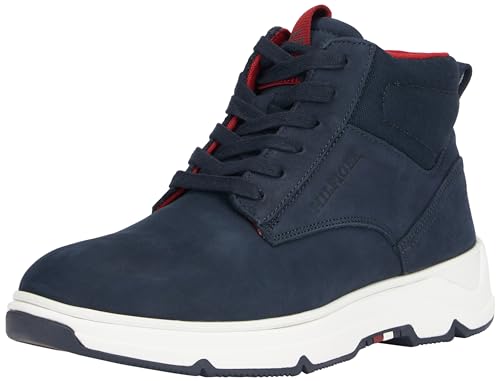 Tommy Hilfiger Herren Low Boot Stiefel Hybrid Chukka aus Leder, Blau (Desert Sky), 44 von Tommy Hilfiger