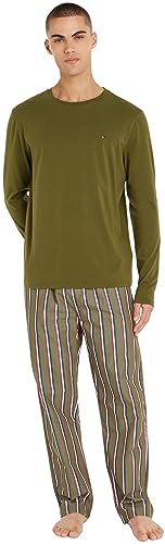 Tommy Hilfiger Herren Ls Pant Woven Set Print UM0UM02891 Pyjamas, Grün (Putting Green/Bold Stripe), S von Tommy Hilfiger