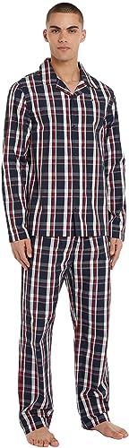 Tommy Hilfiger Herren Ls Woven Pyj Set UM0UM03066 Pyjamas, Blau (Global STP Check Desert Sky), L von Tommy Hilfiger