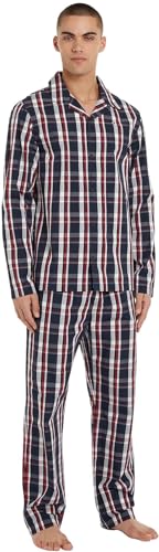 Tommy Hilfiger Herren Ls Woven Pyj Set UM0UM03066 Pyjamas, Blau (Global STP Check Desert Sky), S von Tommy Hilfiger