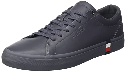 Tommy Hilfiger Herren Vulcanized Sneaker Modern Vulc Corporate Leather Schuhe, Grau (Dark Ash), 40 EU von Tommy Hilfiger