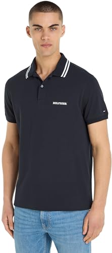 Tommy Hilfiger Herren MONOTYPE Badge REG Polo MW0MW33583 Kurzarm Poloshirts, Blau (Desert Sky), XXL von Tommy Hilfiger