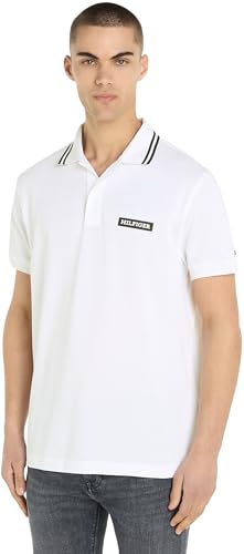 Tommy Hilfiger Herren MONOTYPE Badge REG Polo MW0MW33583 Kurzarm Poloshirts, Weiß (White), M von Tommy Hilfiger