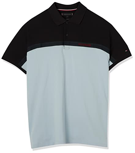 Tommy Hilfiger Herren Poloshirt Kurzarm Regular Fit, Blau (Breezy Blue), L von Tommy Hilfiger