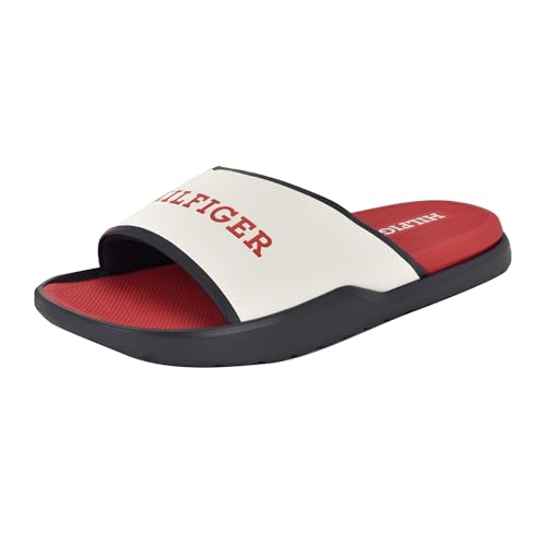 Tommy Hilfiger Herren Marson Schiebe-Sandalen, Navy White Multi 140, 45.5 EU von Tommy Hilfiger