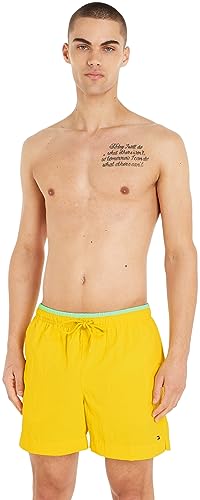 Tommy Hilfiger Herren Badehose Mittellang, Gelb (Vivid Yellow), L von Tommy Hilfiger