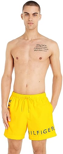 Tommy Hilfiger Herren Badehose Mittellang, Gelb (Vivid Yellow), M von Tommy Hilfiger