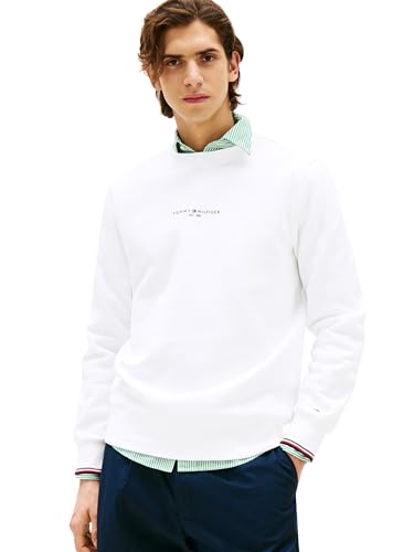 Tommy Hilfiger Herren Medium Weight Small Graphic Logo Crewneck Sweatshirt, Weiss/opulenter Garten, XX-Large von Tommy Hilfiger
