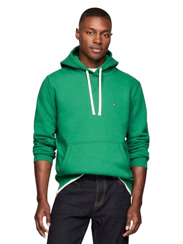 Tommy Hilfiger Herren-Kapuzenpullover, mittelschwer, solides Fleece, auch erhältlich in Big & Tall, Nouveau Green, X-Large von Tommy Hilfiger