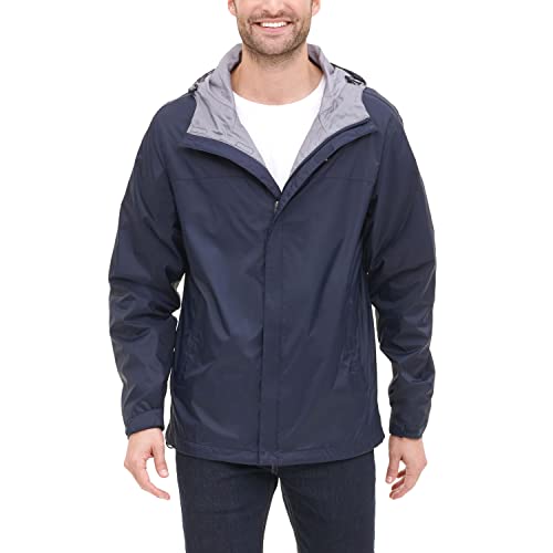 Tommy Hilfiger Herren Men's Lightweight Breathable Waterproof Hooded Rain Jacket Regenmantel, Marineblau, XXL von Tommy Hilfiger