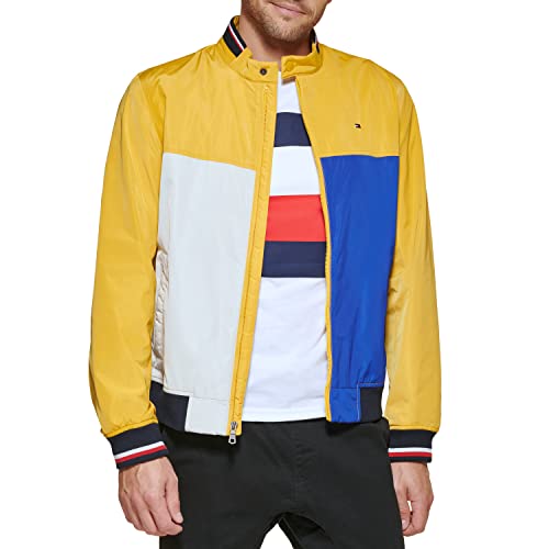 Tommy Hilfiger Herren Men's Lightweight Varsity Rib Knit Bomber Jacket Shell-Jacke, Marineblau, XL von Tommy Hilfiger