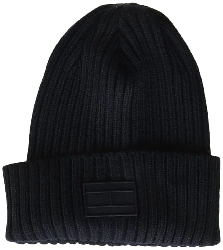 Tommy Hilfiger Herren Men's Ribbed Cuff Beanie-Mtze, Blau, Einheitsgröße von Tommy Hilfiger