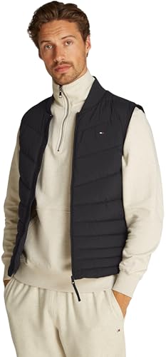 Tommy Hilfiger Herren Weste Mix Quilt Wasserabweisend, Schwarz (Black), XL von Tommy Hilfiger