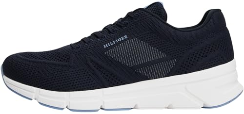 Tommy Hilfiger Herren Runner Sneaker Modern Comfort Knit mit Logo, Blau (Desert Sky), 42 von Tommy Hilfiger