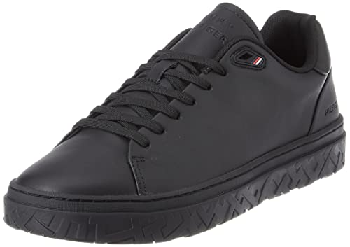 Tommy Hilfiger Herren Cupsole Sneaker Modern Iconic Court Cup Leather Schuhe , Schwarz (Black), 40 EU von Tommy Hilfiger