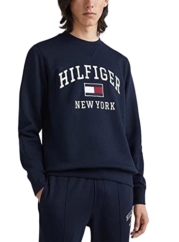 Tommy Hilfiger Herren Modern Varsity MW0MW28755 Sweatshirts, Blau (Desert Sky), L von Tommy Hilfiger