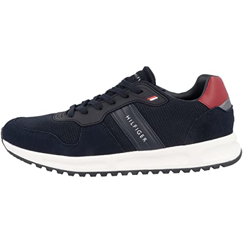 Tommy Hilfiger Herren Runner Sneaker Modern Corporate Mix Runner Sportschuhe, Mehrfarbig (Red/White/Blue), 40 EU von Tommy Hilfiger