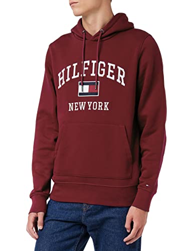 Tommy Hilfiger Herren Modern Varsity Hoody MW0MW28173 Hoodies, Lila (Deep Rouge), M von Tommy Hilfiger