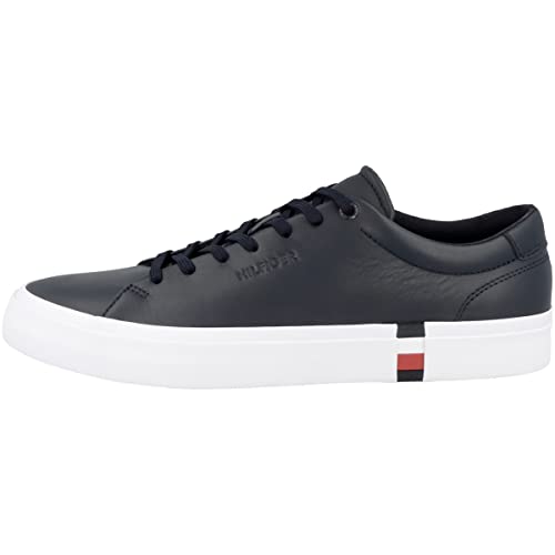 Tommy Hilfiger Herren Vulcanized Sneaker Modern Vulc Corporate Leather Schuhe , Blau (Desert Sky), 43 EU von Tommy Hilfiger