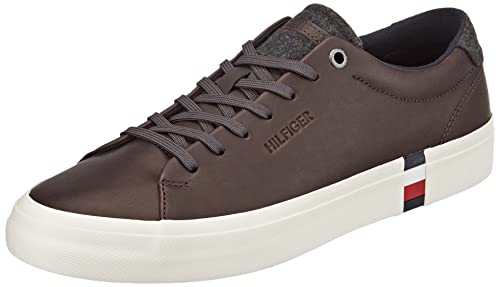 Tommy Hilfiger Herren Vulcanized Sneaker Modern Vulc Premium Leather Schuhe , Braun (Chocolate), 40 EU von Tommy Hilfiger