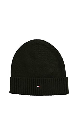 Tommy Hilfiger Herren Mütze Beanie Pima Cotton Beanie OneSize Oliv AM0AM06573 von Tommy Hilfiger
