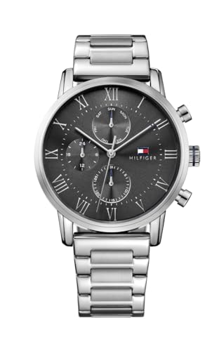 Tommy Hilfiger Multi Zifferblatt Quarz Uhr für Herren mit Silbernes Edelstahlarmband - 1791397 von Tommy Hilfiger