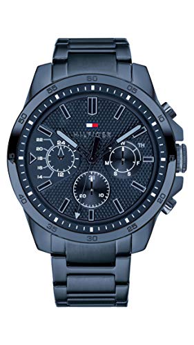 Tommy Hilfiger Multi Zifferblatt Quarz Uhr für Herren mit Blaues Edelstahlarmband - 1791560 von Tommy Hilfiger