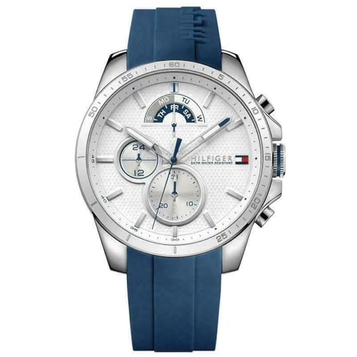 Tommy Hilfiger Multi Zifferblatt Quarz Uhr für Herren mit Blaues Silikonarmband - 1791349 von Tommy Hilfiger