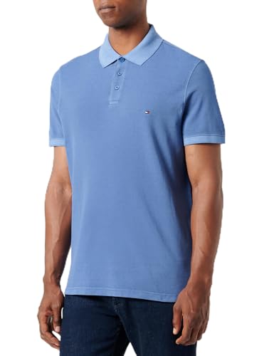 Tommy Hilfiger Herren Mw0Mw34757 Garment DYE REG Polo, Blue (Monochrome Blue), XS von Tommy Hilfiger