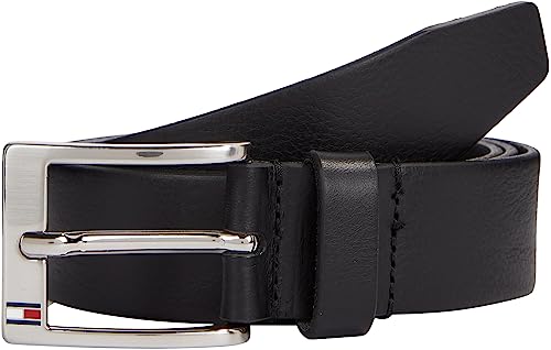Tommy Hilfiger Herren Gürtel New Aly Belt Ledergürtel, Schwarz (Black), 105 cm von Tommy Hilfiger