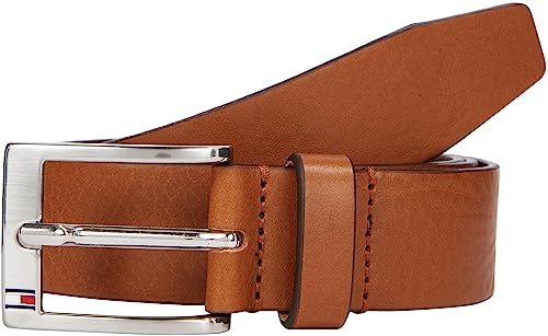 Tommy Hilfiger Herren Gürtel New Aly Belt Ledergürtel, Braun (Dark Tan), 80 von Tommy Hilfiger