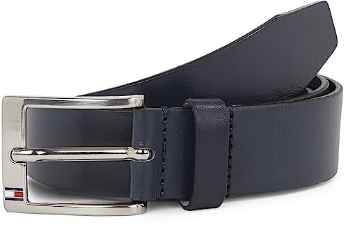 Tommy Hilfiger Herren Gürtel New Aly Belt Ledergürtel, Blau (Midnight), 100 von Tommy Hilfiger