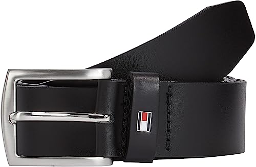 Tommy Hilfiger Herren Gürtel New Denton 3.5 Belt Ledergürtel, Schwarz (Black), 115 von Tommy Hilfiger