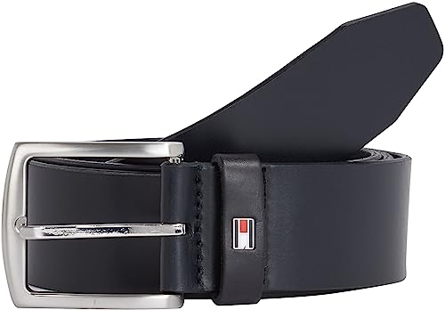 Tommy Hilfiger Herren Gürtel New Denton Belt 4,0 cm Ledergürtel, Blau (Midnight), 100 cm von Tommy Hilfiger