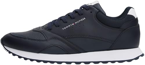Tommy Hilfiger Herren Runner Sneaker New Eva aus Leder, Blau (Desert Sky), 41 von Tommy Hilfiger