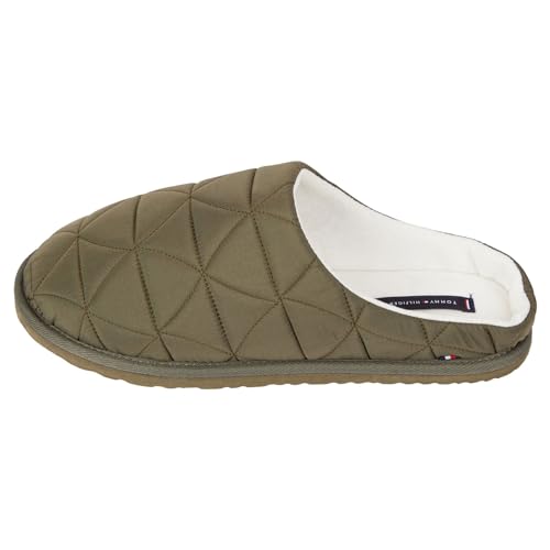 Tommy Hilfiger Herren Nylon Hilfiger HOMESLIPPER FM0FM04771 Hausschuhe, Khaki (Army Green), 46 EU von Tommy Hilfiger