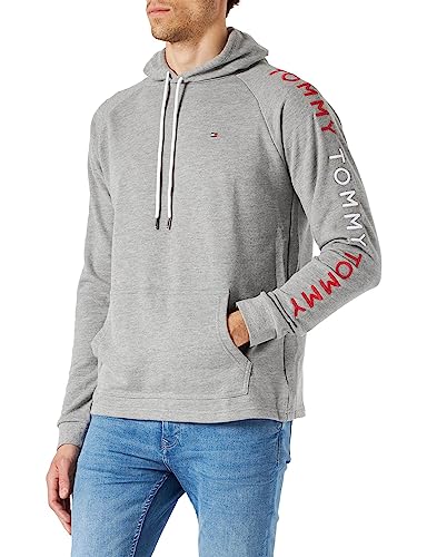 Tommy Hilfiger Herren Oh Hoodie Pyjamaoberteil, Medium Grey Heather, M von Tommy Hilfiger