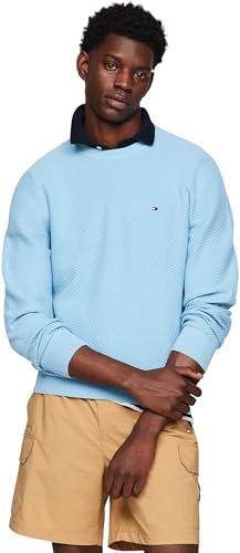 Tommy Hilfiger Herren OVAL Structure Crew Neck MW0MW34692 Pullover, Blau (Sleepy Blue), 3XL von Tommy Hilfiger