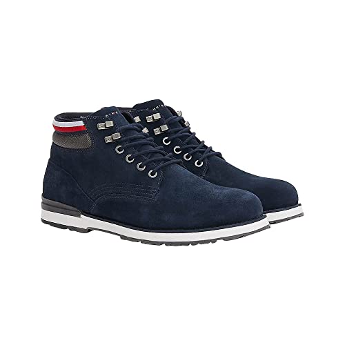 Tommy Hilfiger Herren Outdoor Hilfiger Suede Boot FM0FM04200 Niedrige Stiefel, Blau (Desert Sky), 44 EU von Tommy Hilfiger