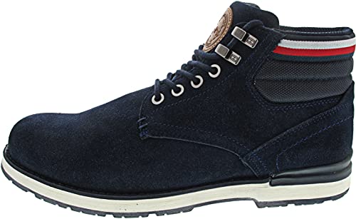 Tommy Hilfiger Herren Suede Hilfiger Boot Outdoor-Stiefel aus Wildleder, blau, 44 EU von Tommy Hilfiger