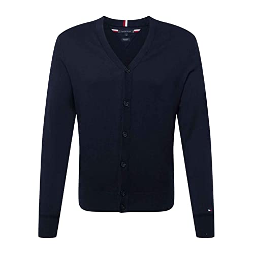 Tommy Hilfiger Herren PIMA CTN Cashmere Cardi CF Pullover, Blau (Navy Blazer Htr 289), Small (Herstellergröße: SM) von Tommy Hilfiger